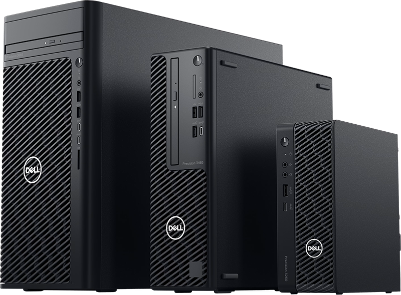 Workstations Dell Precision en distintos tamaños